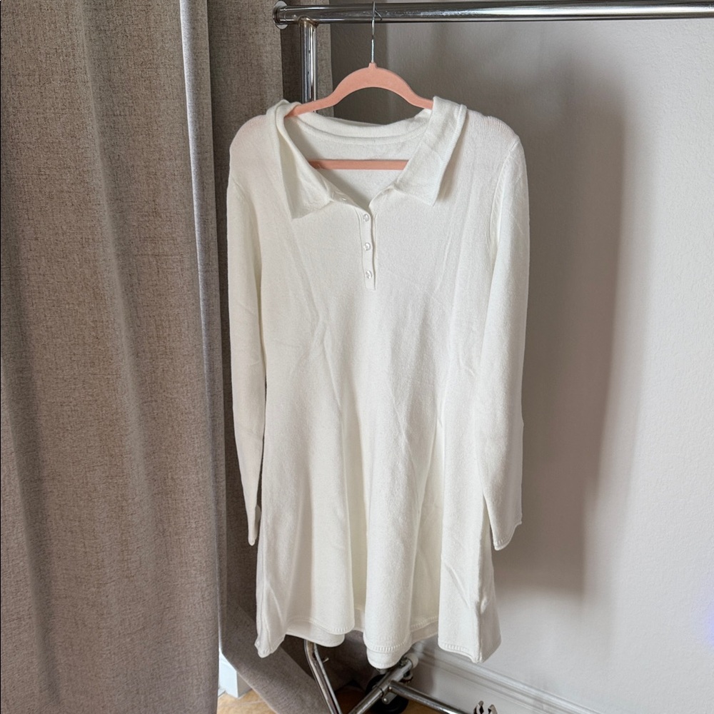 Women's White polo sweater dress